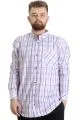 Big Size Mens Shirt Ekose Long Armlu 23300 Krem