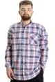Big Size Mens Shirt Ekose Long Armlu 23300 Kum-Black