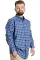 Big Size Mens Shirt Ekose Long Armlu 23300 Navy Blue-White