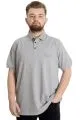 Big Size Mens T-Shirt Polo SUPER 23318 Grey Melange