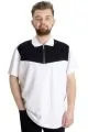 Big Size Mens T-Shirt Polo FRAGMENTED 23325 White