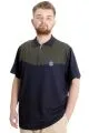 Big Size Mens T-Shirt Polo FRAGMENTED 23325 Navy Blue