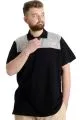 Big Size Mens T-Shirt Polo MILITARE 23327 Black