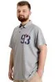 Big Size Mens T-Shirt Polo LIMITED 23330 Grey Melange