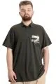 Big Size Mens T-Shirt Polo SUMMER 23331 Khaki