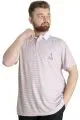 Big Size Mens T-Shirt Polo Çizgili KAGI 23340 Burgundy