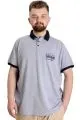 Big Size Mens Polo T-shirt LONDON 23350 Grey Melange