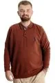 Big Tall Mens Polo Sweatshirt Velvet substitute Horse 23442 Cinnamon
