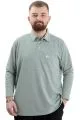 Big Size Mens Sweatshirt Polo Long Arm WAFFLE 23449 Cagla