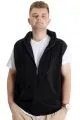 Mens Big Size Vest Kangaroo Pocket Zipper 23620 Black
