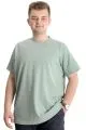 Büyük Beden Erkek Bisiklet Yaka Basic T-shirt WAFFLE 23401 Çağla Yeşili