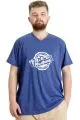 Büyük Beden Erkek T-shirt V Yaka MUSTANG 23034 Mavi [product_color]