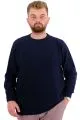Big Size Mens Crew Neck Triko knitwear 24208 Navy Blue