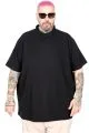 Big Size Mens T-shirt Henley T-Shirt U24339 Black