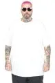 Büyük Beden Erkek T-Shirt Bisiklet Yaka Basic U25162 Beyaz