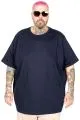 Büyük Beden Erkek T-Shirt Bisiklet Yaka Basic U25162 Lacivert