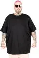 Büyük Beden Erkek T-Shirt Bisiklet Yaka Basic U25162 Siyah