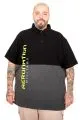 Men’s Big Size Color Block Polo Collar T-Shirt 25318 Black