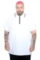 Big Size Men Zip Polo Collar T-Shirt 25319 White