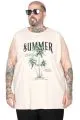 Big Size Summer Beach Tank Tshirt 26010 BEIGE