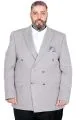 Big Size Men Double-Breasted Blazer Jacket 26039 Stone