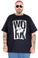 Big Size T-Shirt Work Harder U26166 NAVY