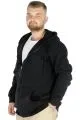 Büyük Beden Erkek Sweatshirt Zippered Recycle B20533 Siyah SIYAH