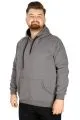 Büyük Beden Sweat Kapson Kangoroo Pocket Recycle B20532 FÜME FUME