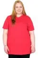 Big Size Elastan V NECK Tshirt 20150 RED