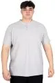 Big Size Mens Henley T-shirt Waffle U20036 Grey