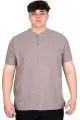 Big Size Mens Henley T-shirt Waffle U20036 Light Brown