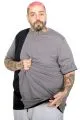 Men’s Big Size Color Block MD08 T-Shirt U22134 Smoke