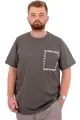 Mens Big Size T-Shirt Crew Neck T-shirt NUMBER U24051 Khaki