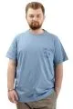 Big Size Mens T-shirt Crew Neck T-Shirt TOUCH U24067 Blue