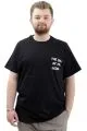 Big Size Mens T-shirt Crew Neck T-Shirt TOUCH U24067 Black