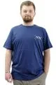 Big Size Mens T-shirt Crew Neck T-Shirt NYC U24068 Indigo