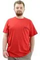 Big Size Mens T-shirt Crew Neck T-Shirt NYC U24068 Kırmızı