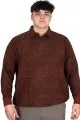 Big Size Mens Polo Sweatshirt Velvet substitute U24440 Brick