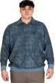 Big Size Mens Polo Sweatshirt Velvet substitute U24440 Blue