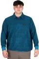 Big Size Mens Polo Sweatshirt Velvet substitute U24440 Turkuaz