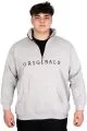 Big Size Mens Sweatshirt Zipper dog collar U24543 Grey