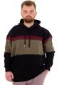 Big Size Mens Three yarn thick Sweatshirt Garnili Hooded U24545 Black
