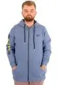 Mens Big Size Zipper Hooded Sweatshirt FUTURE U24549 Blue