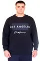 Big Size Mens Sweatshirt Crew Neck LOS ANGELES U24561 Navy