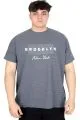Big Size Mens T-shirt BROOKLYN WAFFLE U25002 Dark Blue