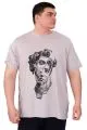 Büyük Beden Erkek T-Shirt Bisiklet Yaka STATUE U25004 Gri