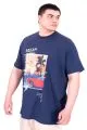 Büyük Beden Erkek Baskılı T-Shirt Palm Dream U25026 İndigo