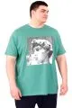 Büyük Beden Erkek T-Shirt Bisiklet Yaka STATUE U25027 Çağla