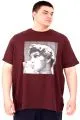 Büyük Beden Erkek T-Shirt Bisiklet Yaka STATUE U25027 Mürdüm