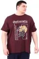 Büyük Beden Erkek T-Shirt Bisiklet Yaka OPTIMISTIC U25028 Mürdüm